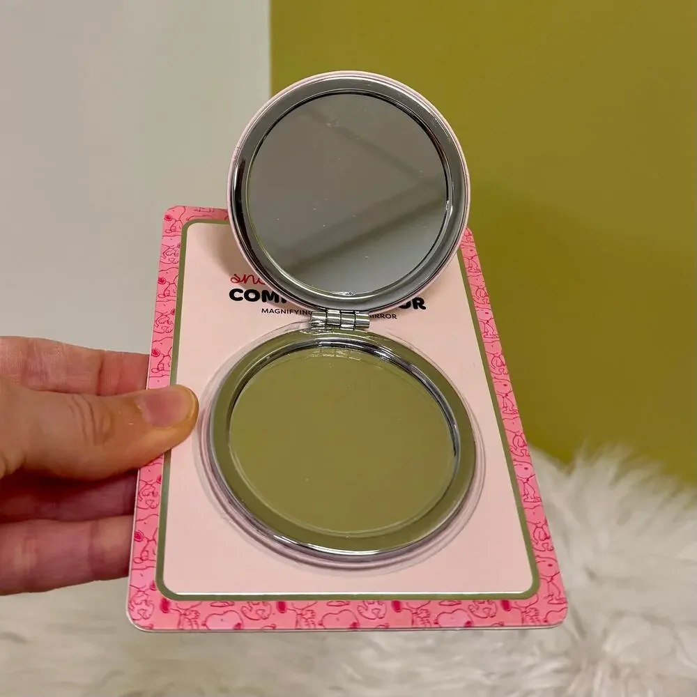 Peanuts Snoopy x Celavi Compact Mirror Makeup Travel PINK NEW GRWM